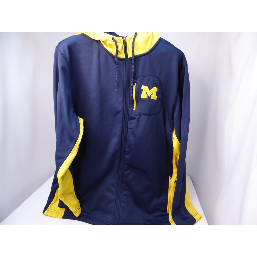 Colosseum Michigan Wolverines Men's XXL Full Zip Hoodie Navy Blue Maize Yellow